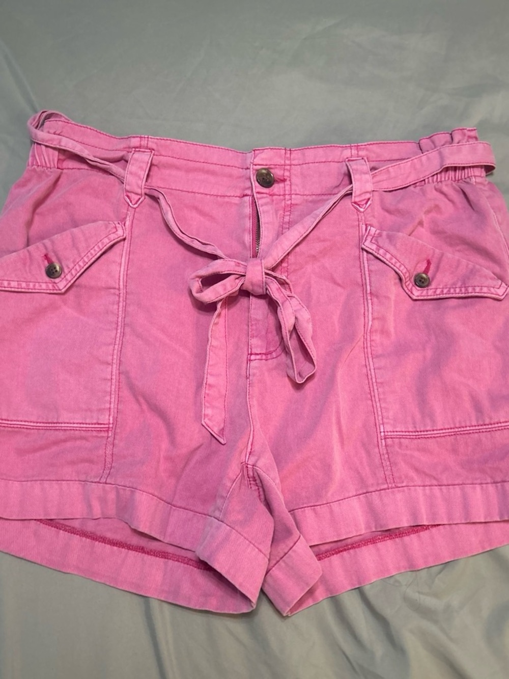 Old Navy Pink Tie-Waist Cargo Shorts